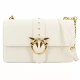 Pinko Love One Classic CL Vitello, Borsa Donna, Z14Q_Bianco Seta-Antique Gold, U