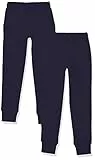 Amazon Essentials Joggers Bambine e Ragazze, Pacco da 2, Blu Marino, 10 Anni