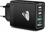 Caricatore USB C Multipla 40W Caricabatterie Rapido Carica 4Porto Presa USB per Samsung S23 Ultra S22 S21 S20 S10 S8 S9 A54 A53 A11 A12,per iPhone/Xiaomi/OPPO/Cellulare, Spina USB di Tipo C Adattatore