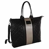 Camomilla Milano Borsa a Spalla porta PC Donna, Borsa Computer, Borsa PC 14-16 pollici, Borsa Laptop 14-16 pollici, Con Tracolla, Similpelle, Collezione Nice Office, Colore Nero