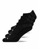 Snocks Calze Running Donna (4 Paia) Calze Sportive Nero Taglia 39-42 - Calze da Corsa Anti Vesciche Calzini Sportivi Donna Corti Traspirante