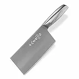 SHI BA ZI ZUO Coltello da verdura cinese Coltello da mannaia da 7 pollici per affettare carne, verdure e tritare piccole ossa con manico in acciaio Coltello da cucina