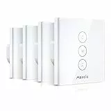 Interruttore Intelligente Tapparelle, Maxcio Alexa Interruttore WiFi per Avvolgibili Tapparelle, Funziona con Alexa e Google Home, Tattile Controllo APP, Spegni il LED【Richiede Filo Neutro】-4 Pezzi