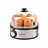Girmi CU25 Cuociuova a vapore o al tegamino, 7 uova, 360 Watt, corpo INOX