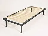 Rete Letto Una Piazza e Mezzo 120x190 Completamente SMONTABILE a Doghe in Legno Ortopedica Piedi, Struttura portante in Ferro Rinforzata, Base da Incasso per Tutti i Letti e Materassi - Apple