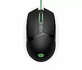 HP Pavilion Gaming 300 Mouse, 8 Tasti Programmabili di cui 2 per Pollici, DPI da 5.000, LED RGB Personalizzabile Effetti Statici o Dinamici, Impugnatura in Gomma, Nero/Verde