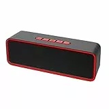 Sonkir Altoparlante Bluetooth, Casse Portatili Bluetooth 5.0 con Bassi Stereo 3D Hi-Fi Mani Libere, Batteria Integrata da 1500 mAh Supporto TF Carda (Rosso)