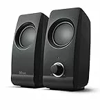 Trust Remo Casse PC 2.0, 16 W (8 W RMS), Alimentazione USB, Jack AUX 3.5 mm, Altoparlante Stereo, Casse per PC Fisso, Set di Altoparlanti per Computer, Portatile, Laptop, Casa, Ufficio - Nero