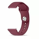 Vancle Cinturini 20mm per Orologio, 20mm Silicone Cinturino di Ricambio Morbido Accessorio per Donna e Uomo (Vino Rosso)