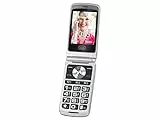 Trevi - Telefono Cellulare per Anziani A Conchiglia Doppio Display Silver