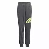 adidas IJ7069 U BL Pant Pantaloni Sportivi Unisex Bambino Dark Grey Heather/Pulse Lime Taglia 1112