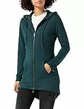 URBAN CLASSICS Felpa Lunga con Cappuccio da Donna, Cardigan Lungo con Zip a Coulisse, Felpa da Donna a Maniche Lunghe con Tasche, Maglione con Cappuccio, Colore bottlegreen, taglia 3XL