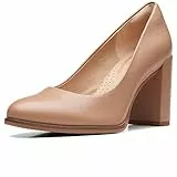 Clarks Freva85 Court, Pump Donna, Praline Leather, 41.5 EU