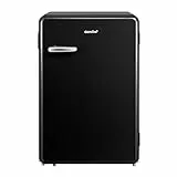 COMFEE' RCD113DK1RT(E) 116L Frigorifero mono porta con comparto freezer, design Retrò, controllo temperatura regolabile, adatto per casa, ufficio e altre applicazioni domestiche | Nero