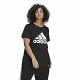 adidas Essentials Logo (Plus Size) T-Shirt, Black/White, XXL Donna