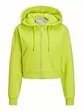 JACK & JONES Jjxx Jxabbie LS Reg Every Brush Zip Hood Noos Felpa, Lime Punch/Stampa: Crema Lime, S Donna
