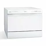 Midea ST 3.6F wi lavastoviglie da tavolo, mini lavastoviglie 6 posizioni, 6 programmi di lavaggio/ritardata, asciugatura extra, controllo IOT, piccola lavastoviglie per appartamenti/dormitori, bianco