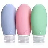 Opret Bottiglie da Viaggio 100ml in Silicone, 3 Pezzi Kit Contenitori da Viaggio Flaconi con Custodia per Shampoo, Liquidi and Lozione, Nessun BPA