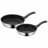 WMF Devil Set di Padelle Induzione e Gas in Acciaio Inox 18/10 Cromargan ø 24-28 cm, Padelle antiaderenti con rivestimento Permadur, 2 pezzi, Fondo Transtherm Triplo Strato