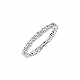 Amazon Essentials Anello Eternity impilabile Placcato al rodio, Doppia Fila, Misura 8, Argento