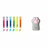 Legami - Set di 6 Mini Evidenziatori, Teddy's Mood & Temperino con Contenitore, Meow, 4,5x7 cm, in plastica, Doppio Foro