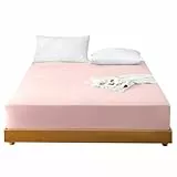 KEOWIN - Lenzuolo con Angoli in Microfibra, 90x190 Lenzuolo con Angoli Singolo 100x200, Lenzuolo Sotto con Angoli Elasticizzati, Rosa
