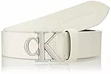 Calvin Klein ROUND MONO LTHR SILV BELT 30MM, Donna, Ivory, 85