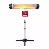 SUNTEC stufa elettrica Heat Ray Carbon 3000 outdoor | Con telecomando | Stufa da esterno 3000 watt | Riscaldamento elettrico all’aperto | Stufa a infrarossi con base telescopica per balcone e terrazza