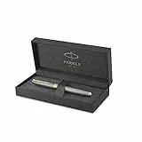 PARKER Sonnet Penna Stilografica, Argento (Cesellato), Dettagli Placcati in Oro, Pennino Sottile 18 K, Confezione Regalo