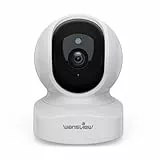 wansview 2K Telecamera Wifi Interno, Videocamera Sorveglianza Interno Wifi con Audio Bidirezionale e Funziona con Alexa, Telecamera Sorveglianza Wifi con Notifiche in Tempo Reale (bianco)