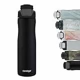Contigo Chill, Bottiglietta d'Acqua in Acciaio Inossidabile con Tecnologia Autoseal, Isolata Mantiene Le Bevande Fredde Fino a 28 Ore, Senza BPA Unisex, Nero (Matte Black), 720 ml