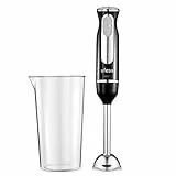 Ufesa BP3442 Classic Advanced Black - Frullatore ad immersione Minipimer, Potenza 600 W, Piedino separabile, Funzione Turbo, Bicchiere graduato incluso. Senza BPA