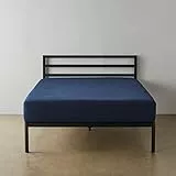 Amazon Basics Lenzuolo con angoli extra profondo, 40 cm in microfibra, 135 x 190 x 40 cm, Blu navy., Tinta unita