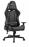 Newskill Kitsune - Sedia da gioco professionale (regolabile in altezza e inclinazione, braccioli 2D regolabili, base in nylon, reclinabile a 180º), Nero