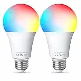 Lampadina Alexa WiFi E27, Fitop Lampadine Smart LED 9W (80W Equivalente) Dimmerabile RGBCW Colore Cambiano Luci 2700K-6500K, Compatibile con Alexa/Google Home/Siri, 2 Pezzi
