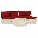 Tidyard Set Divani da Giardino su Pallet 5 pz in Legno Abete Impregnato,Salotto da Giardino in Legno,Divano da Esterno,per Interni ed Esterni, per Salotto, terrazza