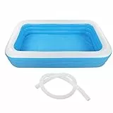 BEIJIALY Brace Master Piscina Gonfiabile, Piscina Gonfiabile Rettangolare Piscina Gonfiabile in PVC Piscina Esterna Lounge per Bambini Adulti Blu Bianco