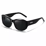 kunchu-Occhiali Da Sole Donna-UV400 Protezione-Rettangolari-Vintage-Moda-Retrò-Nero-Uomo-Donna-Ragazza-Sport-Pesca-Ciclismo-Viaggio