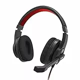 Hama Cuffie con microfono (cuffie cablate USB A, Aux, stereo con cavo, cuffie Over Ear PC con braccio microfono e fascia per il collo, cavo audio da 2 m, colore: nero