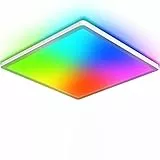 Peasur Plafoniera LED Soffitto Dimmerabile, 4000K 2350LM+RGB Cambio Colore Plafoniera LED 29,5 * 2.5CM 24W con Telecomando, Lampada LED Soffitto con Luce Notturna per Cucina, Camera, Soggiorno, Bagno
