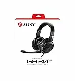 MSI IMMERSE GH30 V2 GAMING HEADSET - Cuffie stereo, design leggero e piegabile, Neodymium Drivers 40mm, microfono staccabile, controlli in linea, connettore jack 3,5mm, splitter per cavo a Y - cablato
