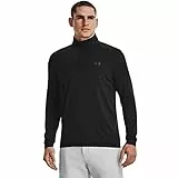 Under Armour Playoff-Camicia a Maniche Lunghe con Zip 1/4 Top di Riscaldamento, Nero, L Uomo