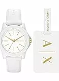 Armani Exchange Orologio Donna, movimento a tre lancette, cassa in nylon bianco da 40 mm con cinturino in silicone, AX7126
