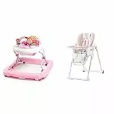 Bright Starts, Girello Pieghevole Per Bambini, Stazione Di Gioco Elettronica Rimovibile & Seggiolone Pappa YUMMY, Rialzo da Sedia, Regolabile, Pieghevole, Alzase Bambini da 6 Mesi