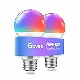 Govee Lampadine Smart, Lampadine Cambiano Colori WiFi e Bluetooth, Sync Musicale, 16 Milioni di Colori da DIY, Lampadine LED RGBWW, Funziona con Alexa, Google Assistant Home App, 2 Pack