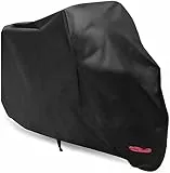 Telo Coprimoto Impermeabile Universale 210D Copri Scooter Moto Antipolveri Anti UV per Teli per moto Telo Coprimoto Motociclo Nero (245 * 105 * 125cm)