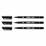 STABILO Set di 3 penne a pennarello ohp permanente, punta media, 1 mm, inchiostro indelebile nero