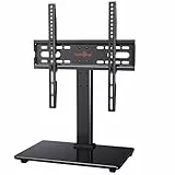Perlegear Supporto TV Tavolo per 26-55 pollici - Altezza Regolabile Piedistallo per TV da LCD/LED/Plasma,che Regge fino a 40 Kg,VESA Max 400x400 mm