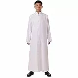 BLESSUME Cassetta cattolica Tonaca Chiesa Sacerdote Romano Robe Liturgici Clero (L,Bianco)