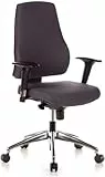 HJH Office 608030 Sedia da Ufficio PRO-TEC 200 Tessuto, Sedia Scrivania Girevole ergonomica, Braccioli e Schienale Regolabili, Antracite